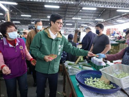 陳其邁春節前視察果菜市場，蔬果供應充足，價格穩定