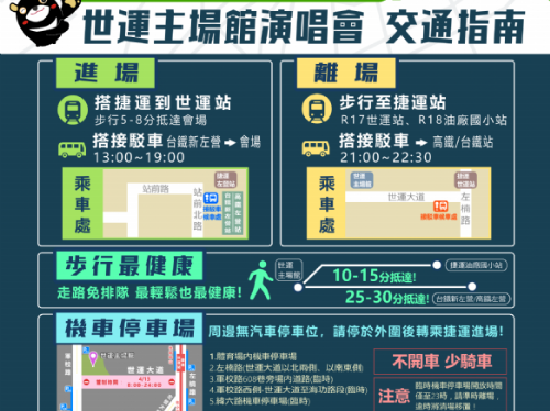 韓國演唱會《GOLDEN WAVE in TAIWAN》交通安排