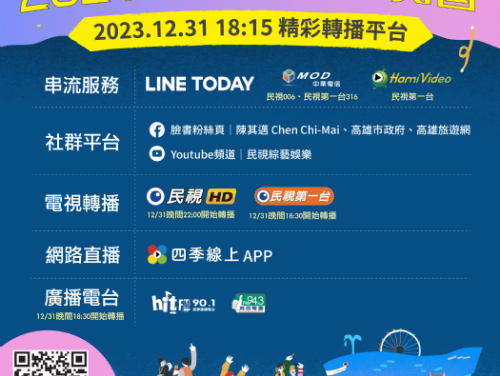 2024高雄跨年全通路直播 手機就是專屬搖滾區 線上追姐姐、Jeff羅杰夫19組卡司及花火 一機在手High翻跨年夜