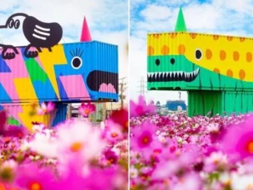 花田怪獸免費拍！ 「2023花現龍井」必拍絕美波斯菊花海+超萌彩繪貨櫃怪獸同框