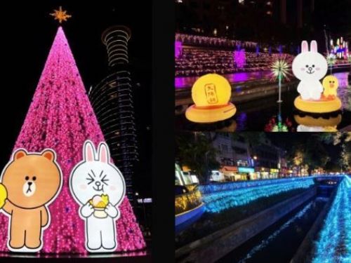 2023台中耶誕嘉年華主角是LINE FRIENDS！16公尺粉紅聖誕樹會轉動，熊大兔兔漂浮河面超可愛