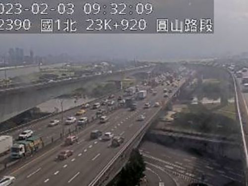快訊／國1北上圓山段2車撞擊！占用外線道…後方回堵4公里