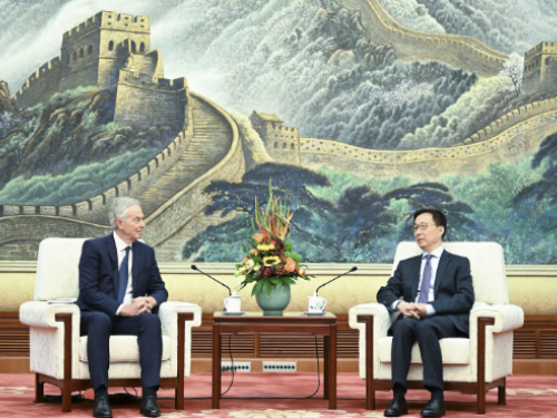 韓正會見英國前首相貝理雅　中英加強合作有利於整個世界